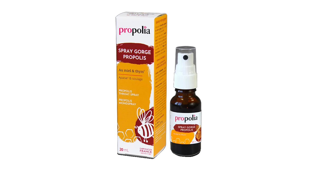 Spray gorge propolis, miel et thym