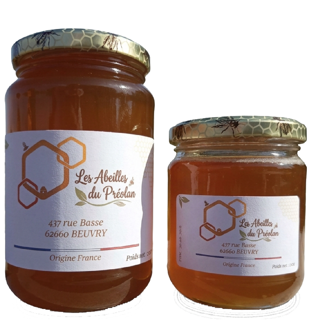 Miel d'été pots de 500 grs et de 250 grs